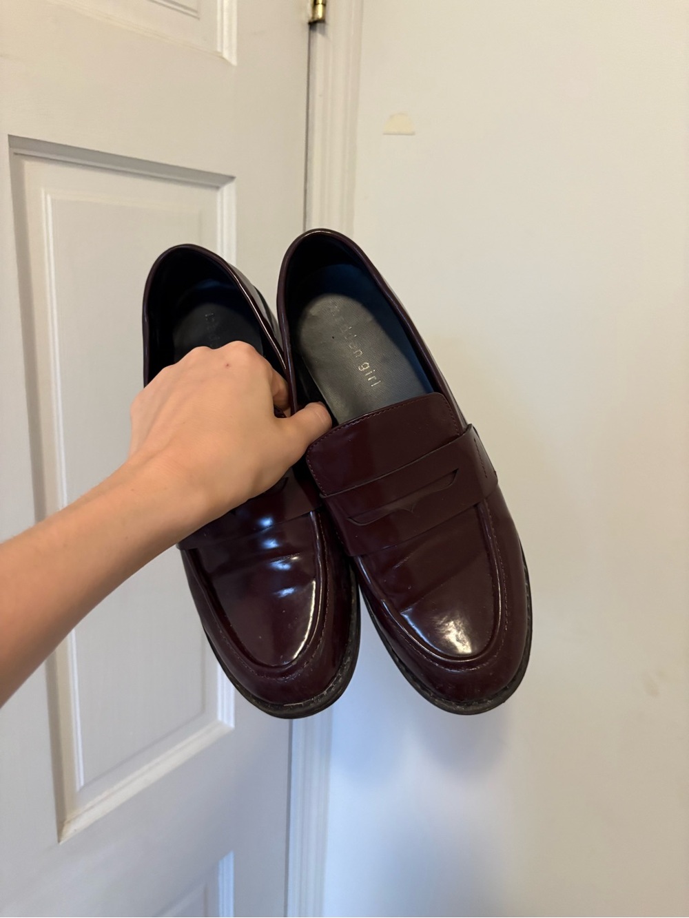 Madden Girl Women's Penny Loafers in Burgundy Patent